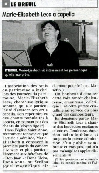 Compte rendu du concert du 17 septembre 2010 au Breuil